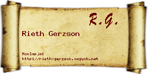 Rieth Gerzson névjegykártya